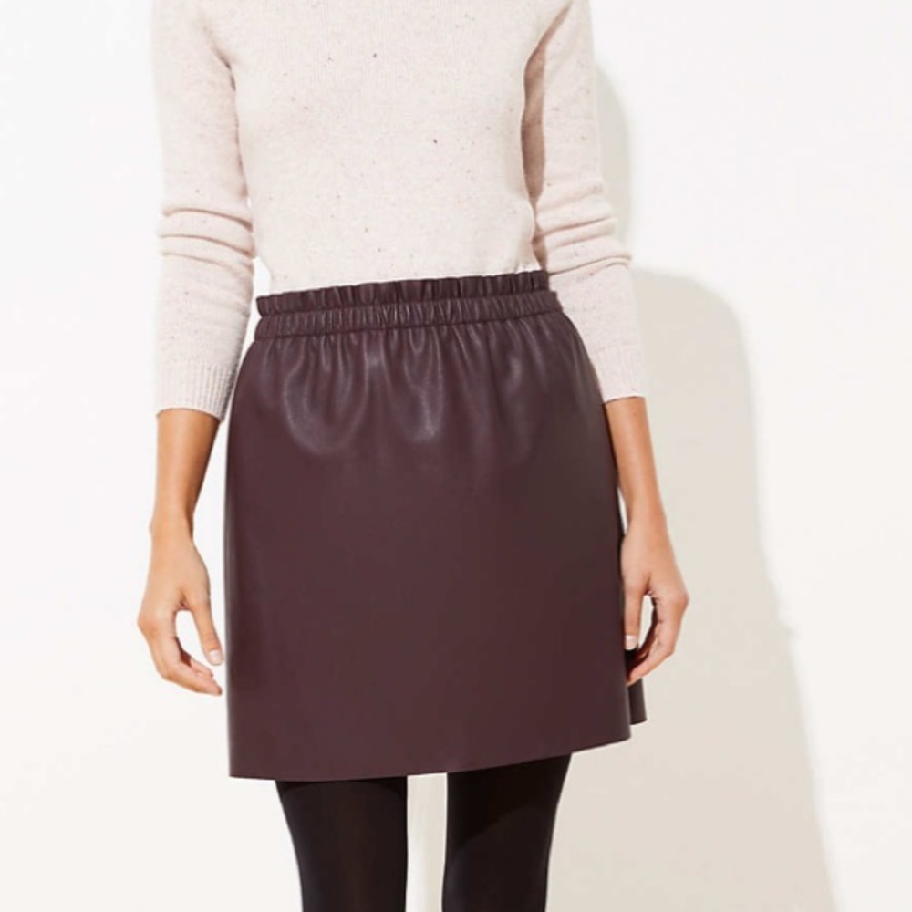 NWOT LOFT Faux Leather Pull On Skirt